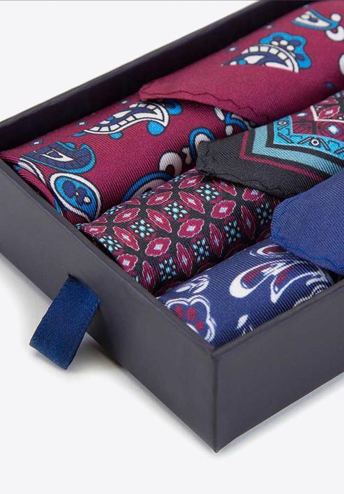 Pocket square gift set, burgundy-navy blue, 92-7Z-001-X1, Photo 5
