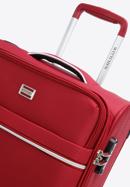 Duża walizka miękka z błyszczącym suwakiem z przodu, czerwony, 56-3S-853-80, Zdjęcie 10
