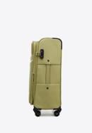 Średnia walizka miękka z błyszczącym suwakiem z przodu, zielony, 56-3S-852-90, Zdjęcie 2