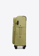 Średnia walizka miękka z błyszczącym suwakiem z przodu, zielony, 56-3S-852-80, Zdjęcie 2
