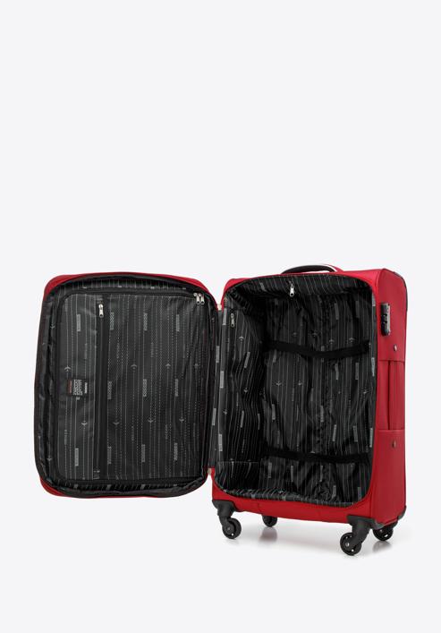 Zestaw walizek miękkich z błyszczącym suwakiem z przodu, czerwony, 56-3S-85S-86, Zdjęcie 6