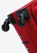 Duża walizka miękka z błyszczącym suwakiem z przodu, czerwony, 56-3S-853-90, Zdjęcie 6