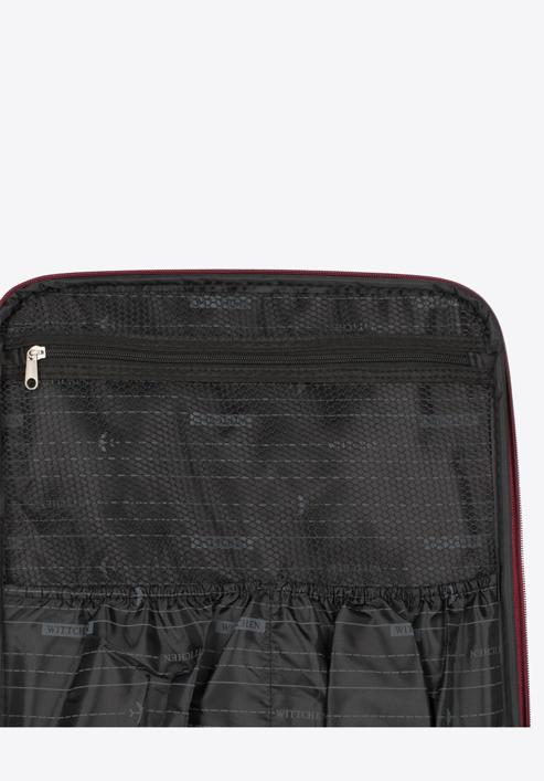 Zestaw walizek miękkich z czerwonym suwakiem, bordowy, 56-3S-50S-91, Zdjęcie 10