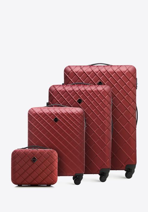 zestaw walizek z ABS-u z deseniem, bordowy, 56-3A-55K-31, Zdjęcie 1