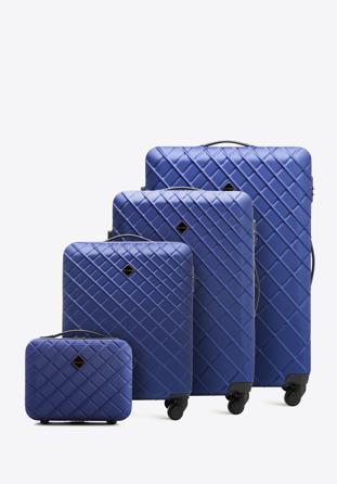 zestaw walizek z ABS-u z deseniem, granatowy, 56-3A-55K-91, Zdjęcie 1