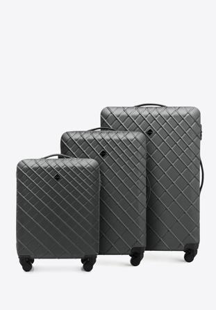 Zestaw walizek z ABS-u z deseniem, stalowo-czarny, 56-3A-55S-11, ZdjÄ™cie 1