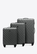 Zestaw walizek z ABS-u z deseniem, stalowo-czarny, 56-3A-55S-31, Zdjęcie 1