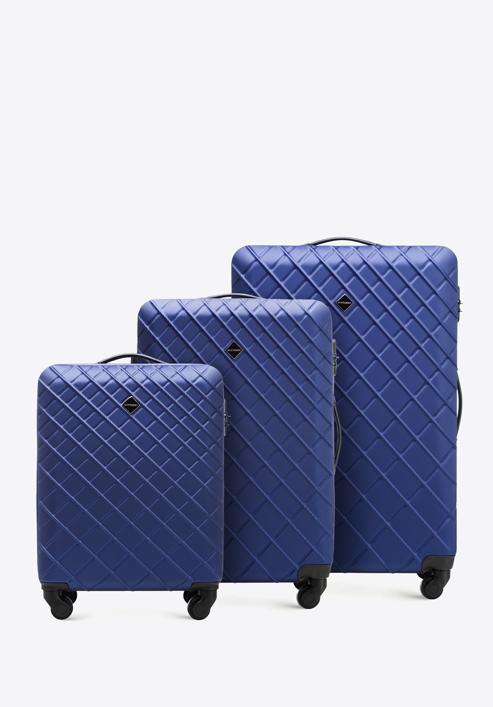 Zestaw walizek z ABS-u z deseniem, granatowy, 56-3A-55S-11, Zdjęcie 1
