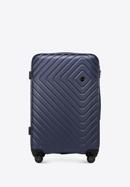 Zestaw walizek z ABS-u z geometrycznym tłoczeniem, granatowy, 56-3A-75S-35, Zdjęcie 2