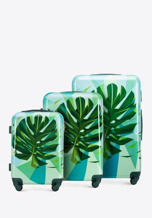 Zestaw walizek z ABS-u z nadrukiem, zielono-niebieski, 56-3A-64S-85, Zdjęcie 1