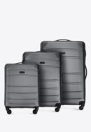 Zestaw walizek z ABS-u żłobionych, szary, 56-3A-65S-90, Zdjęcie 1