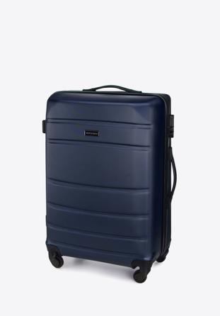 Zestaw walizek z ABS-u żłobionych, granatowy, 56-3A-65S-90, Zdjęcie 1