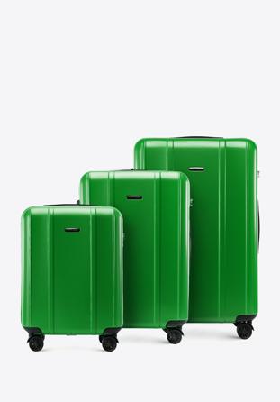 Zestaw walizek z polikarbonu z pionowymi tłoczeniami