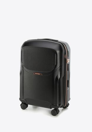 Polycarbonate luggage set with a rose gold zipper, black, 56-3P-13S-10, Photo 1