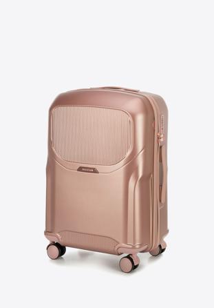Polycarbonate luggage set with a rose gold zipper, muted pink, 56-3P-13S-77, Photo 1