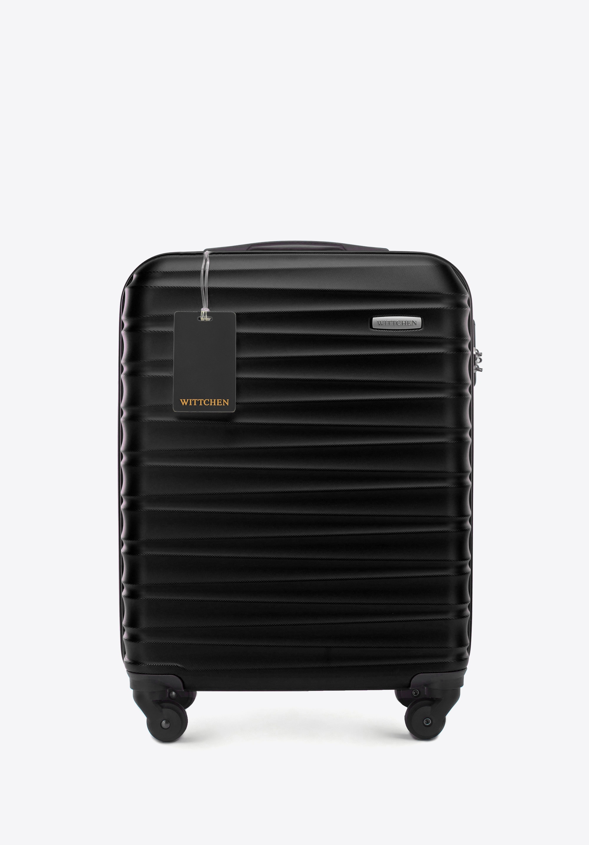 Mała walizka z ABS - u i identyfikator z logo, czarny, 56-3A-311-11Z5, Zdjęcie 1