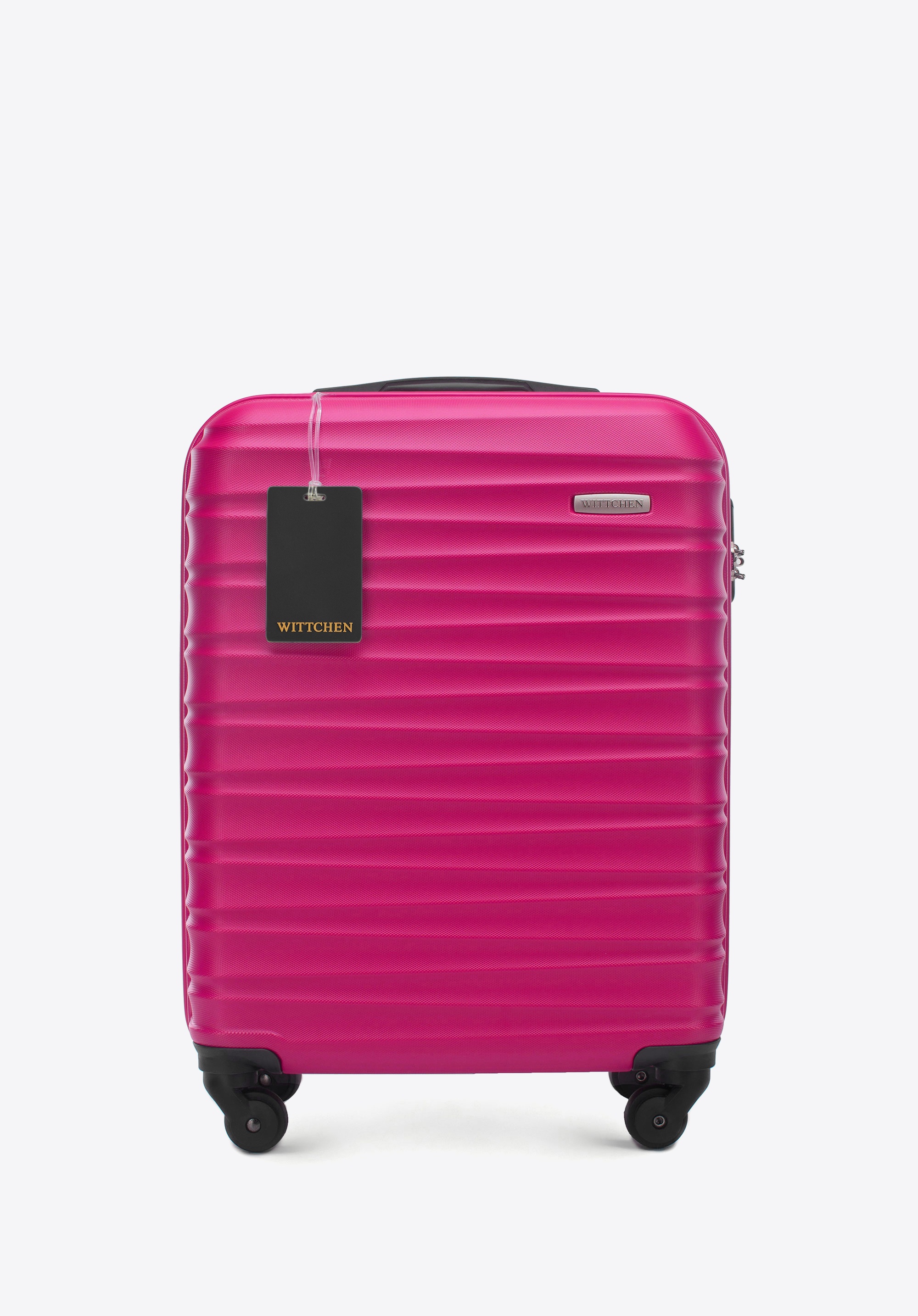 Mała walizka z ABS - u i identyfikator z logo, różowy, 56-3A-311-34Z5, Zdjęcie 1
