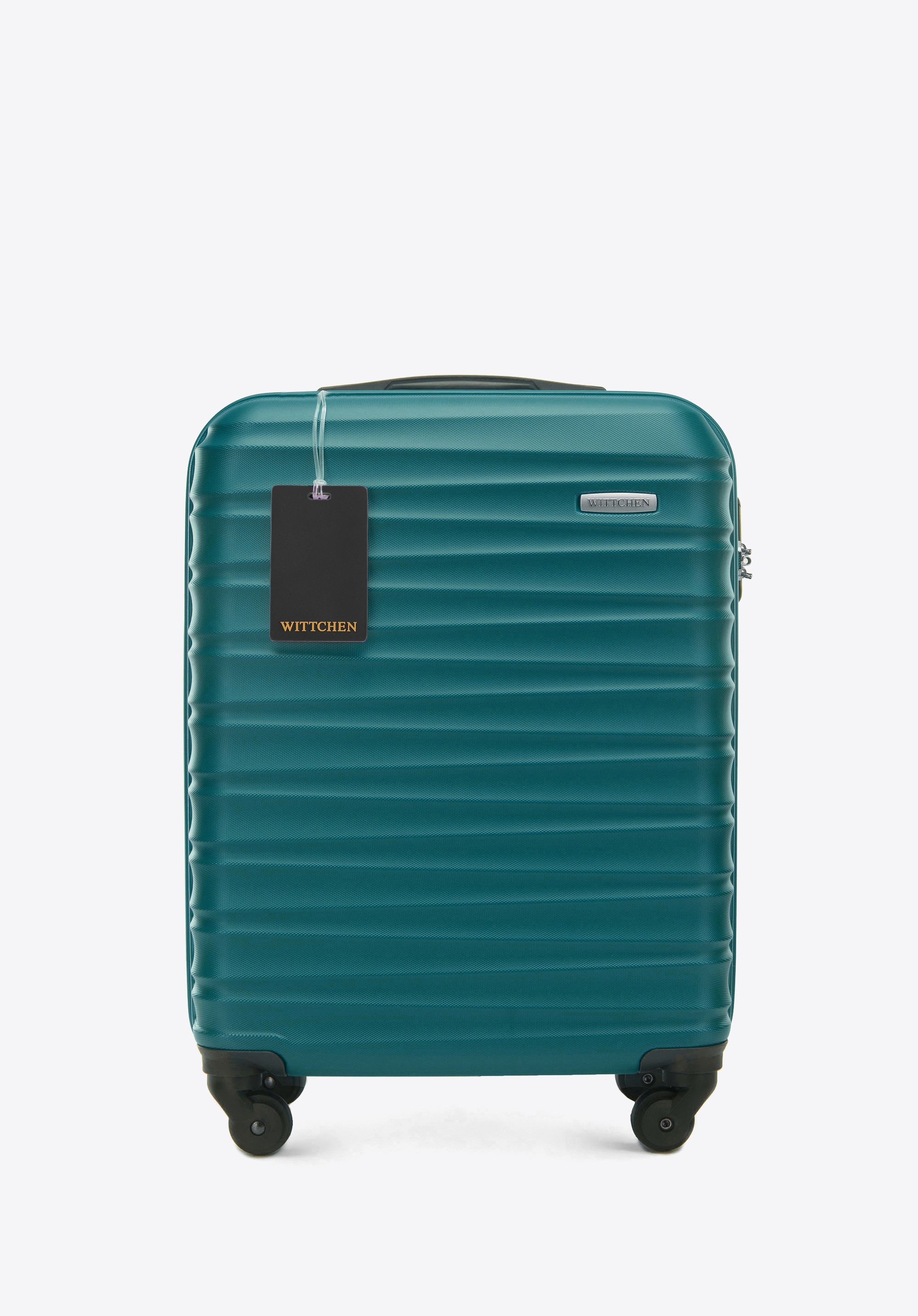 Mała walizka z ABS - u i identyfikator z logo, zielony, 56-3A-311-85Z5, Zdjęcie 1