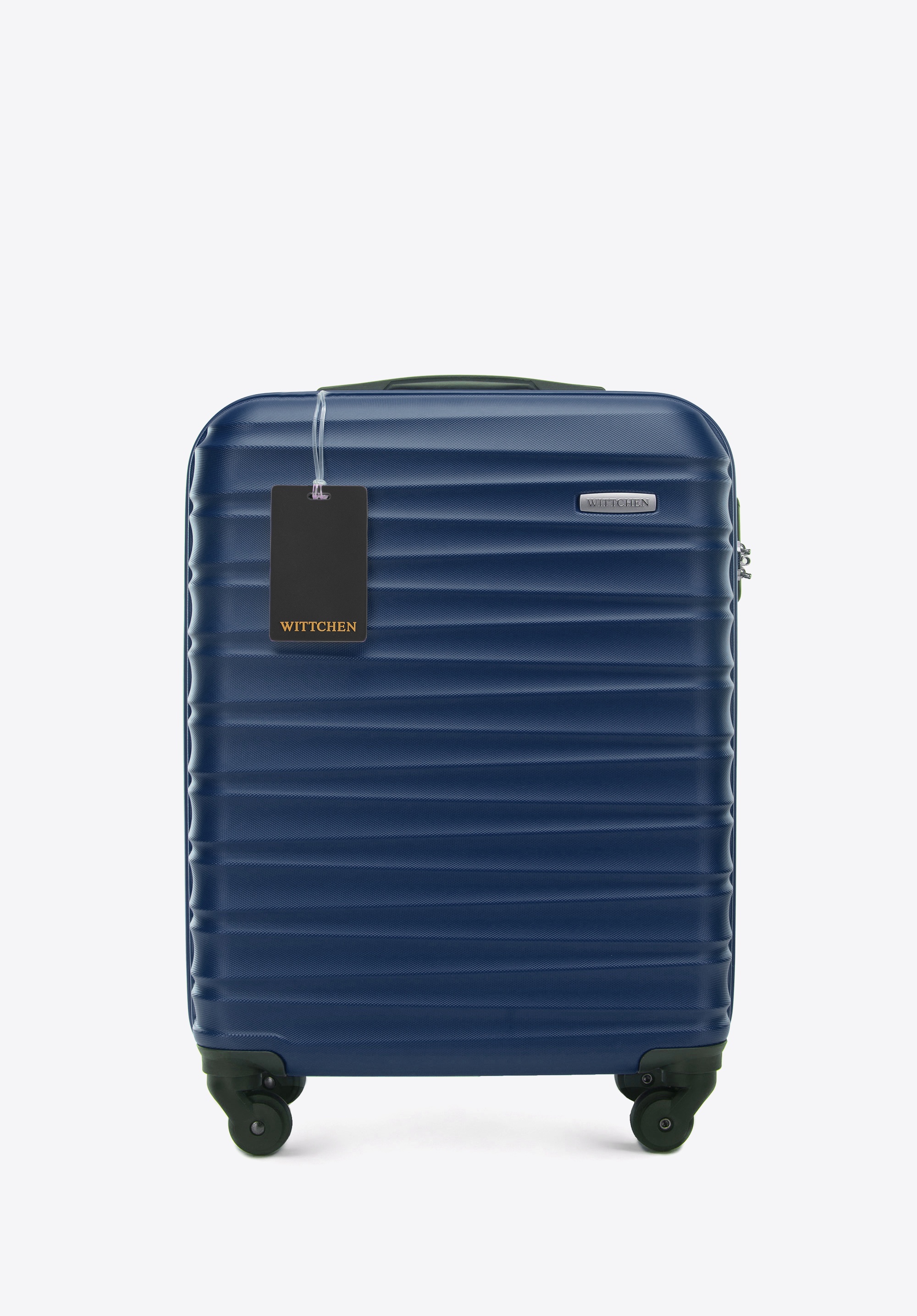 Mała walizka z ABS - u i identyfikator z logo, granatowy, 56-3A-311-91Z5, Zdjęcie 1