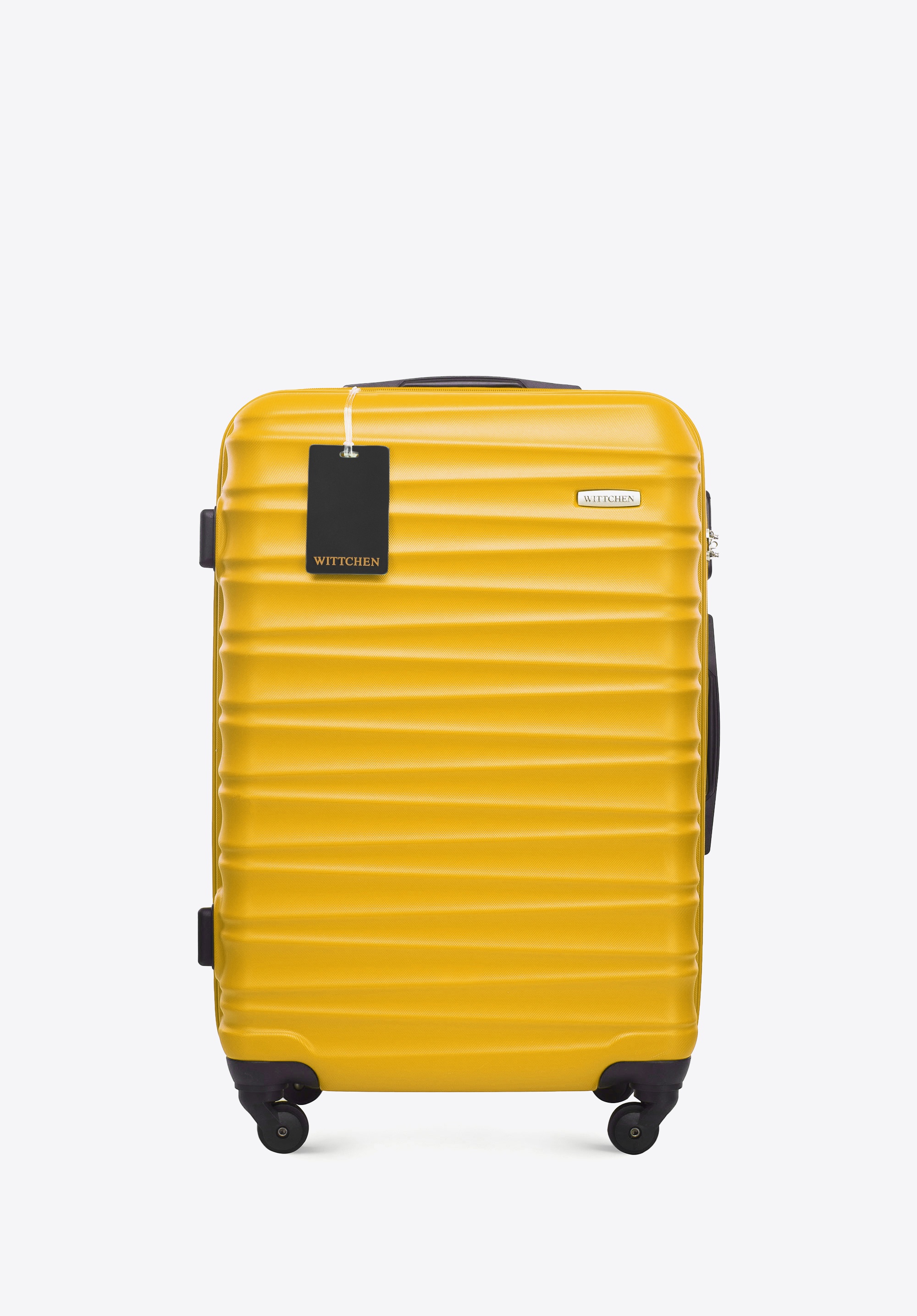 Średnia walizka z ABS - u i identyfikator z logo, żółty, 56-3A-312-50Z5, Zdjęcie 1