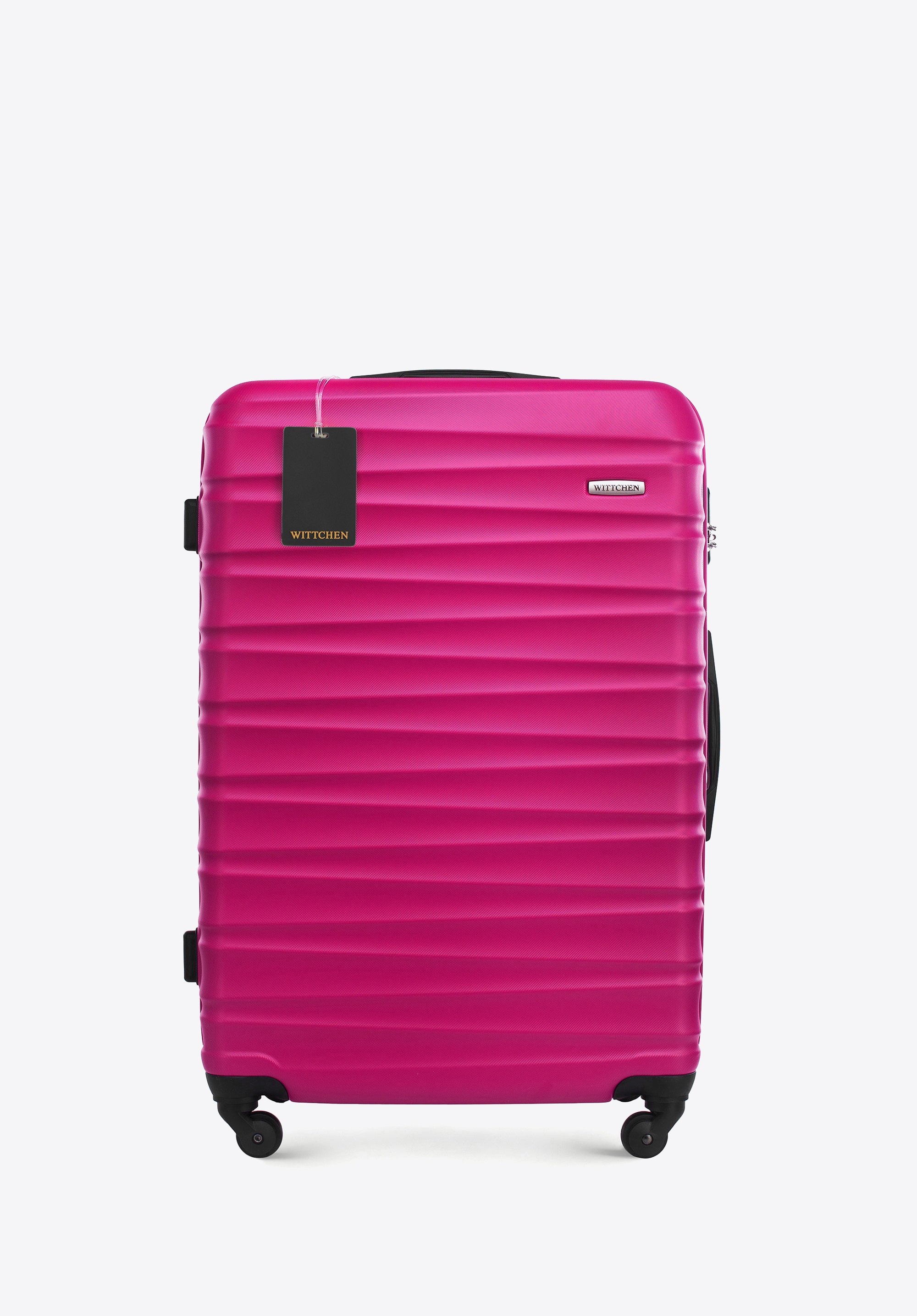 Large ABS suitcase with logo luggage tag, pink, 56-3A-313-34Z5, Photo 1