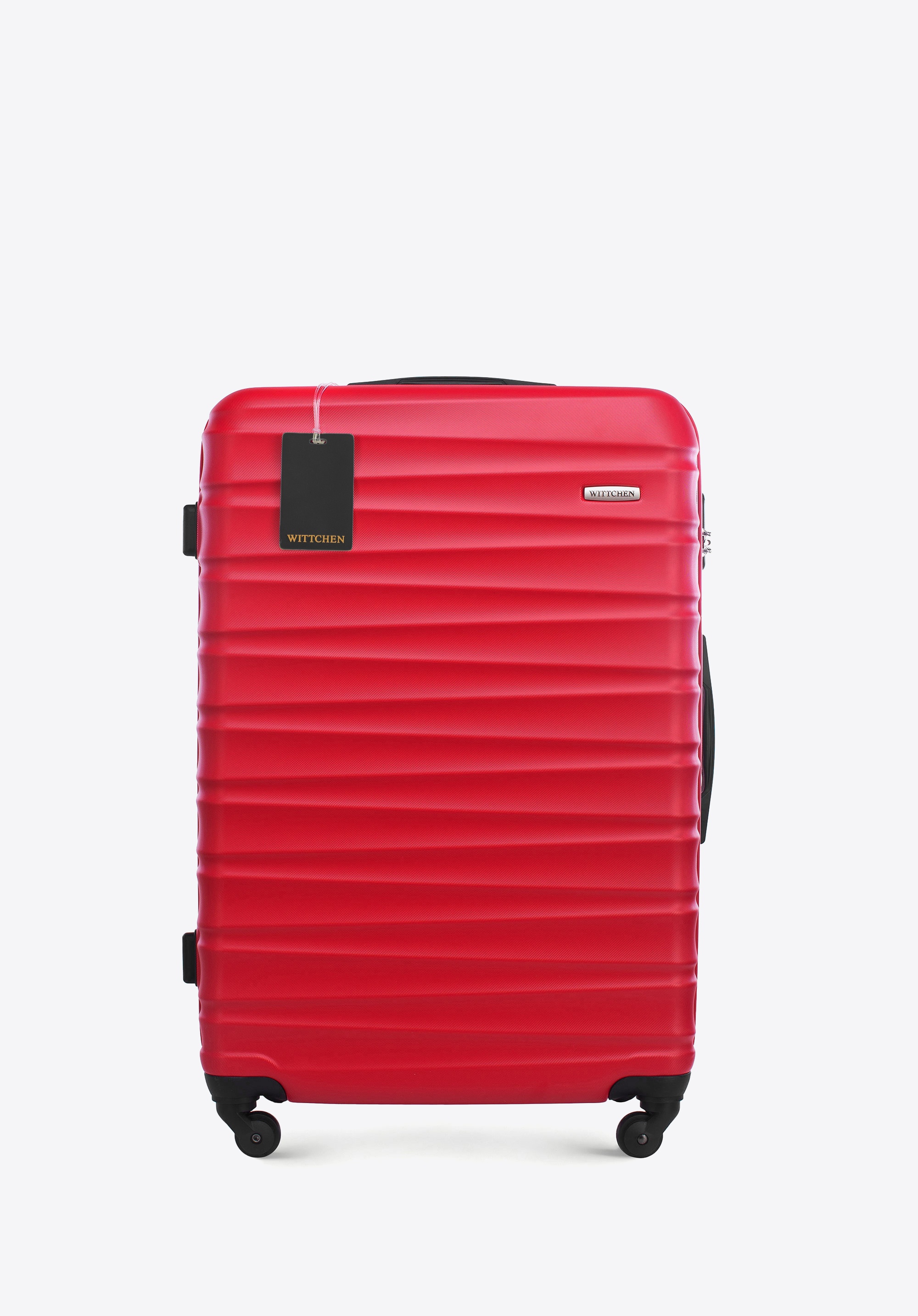 Large ABS suitcase with logo luggage tag, red, 56-3A-313-35Z5, Photo 1