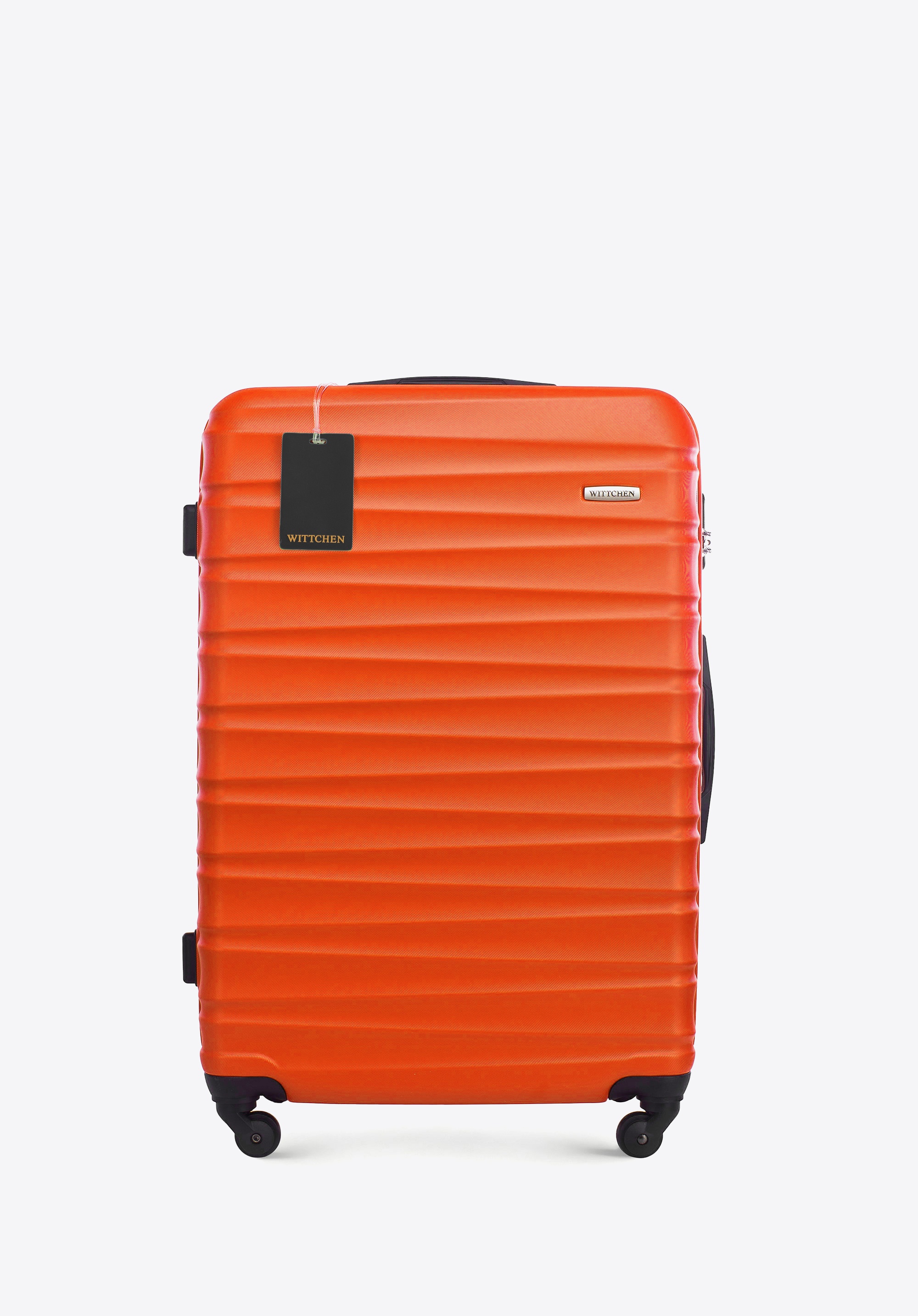 Large ABS suitcase with logo luggage tag, orange, 56-3A-313-55Z5, Photo 1