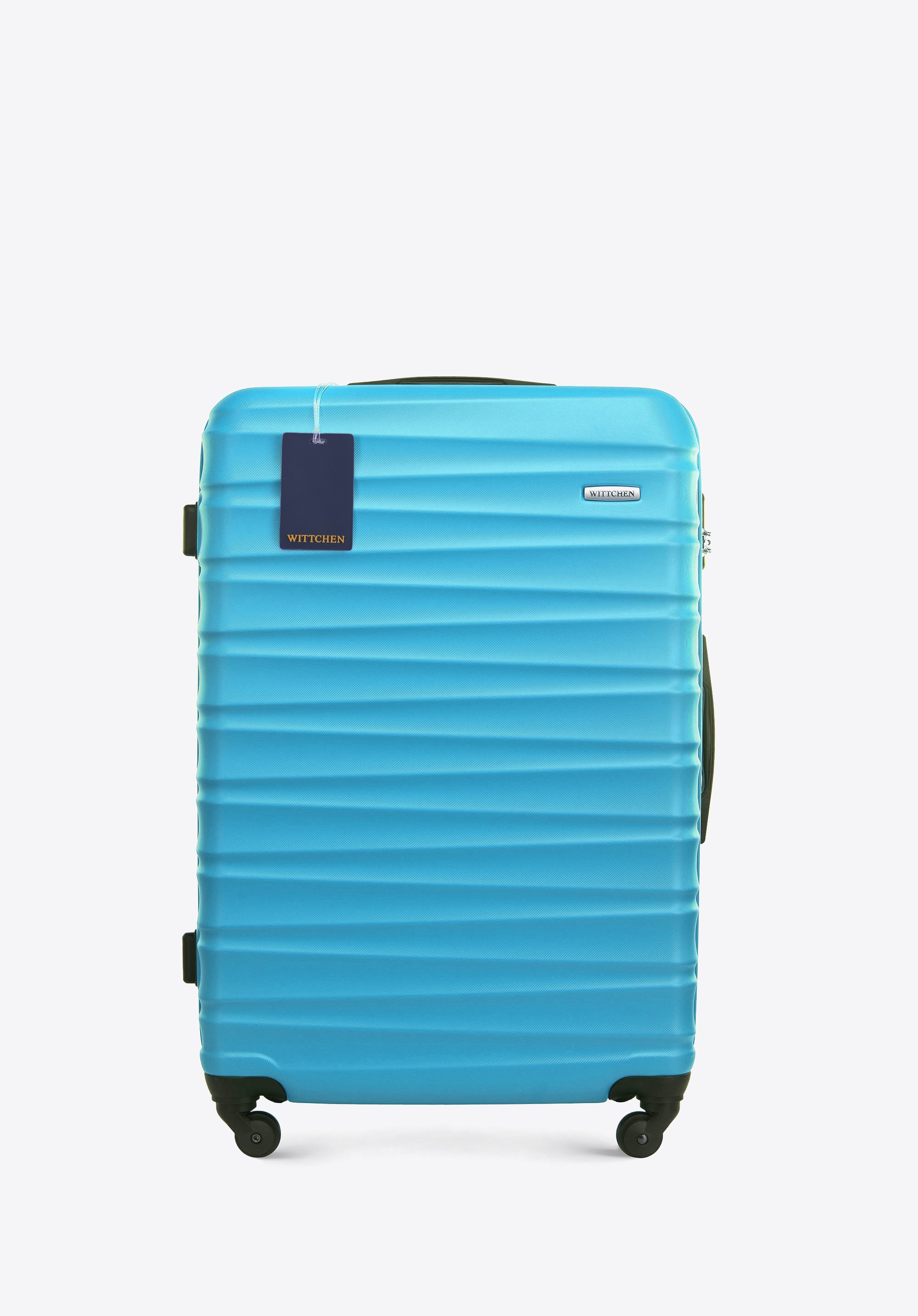Large ABS suitcase and WITTCHEN logo luggage tag, blue, 56-3A-313-70Z6, Photo 1
