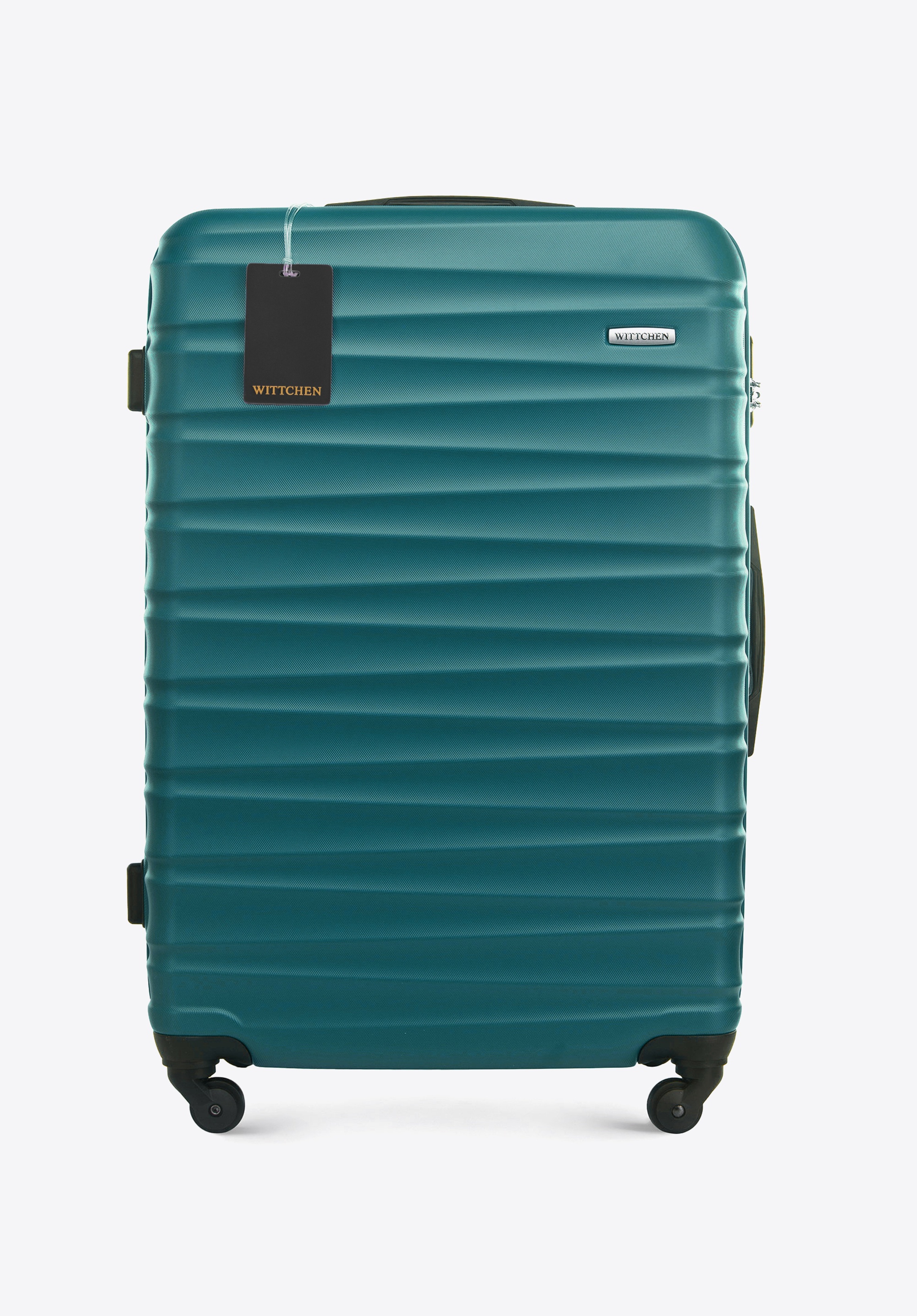 Duża walizka z ABS - u i identyfikator z logo, zielony, 56-3A-313-85Z5, Zdjęcie 1