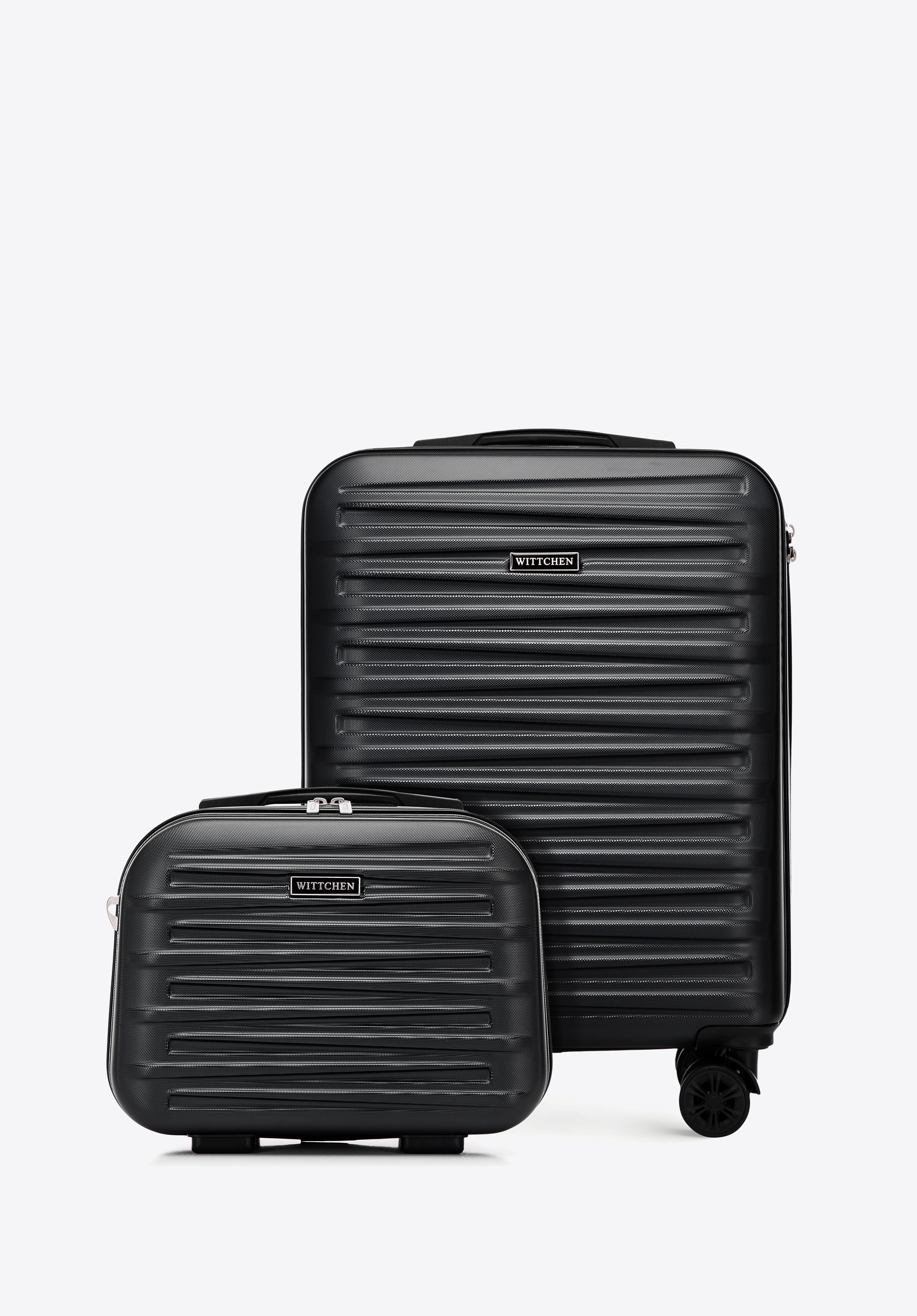 WITTCHEN Zestaw walizki kabinowej i kosmetyczki z ABS-u czarny