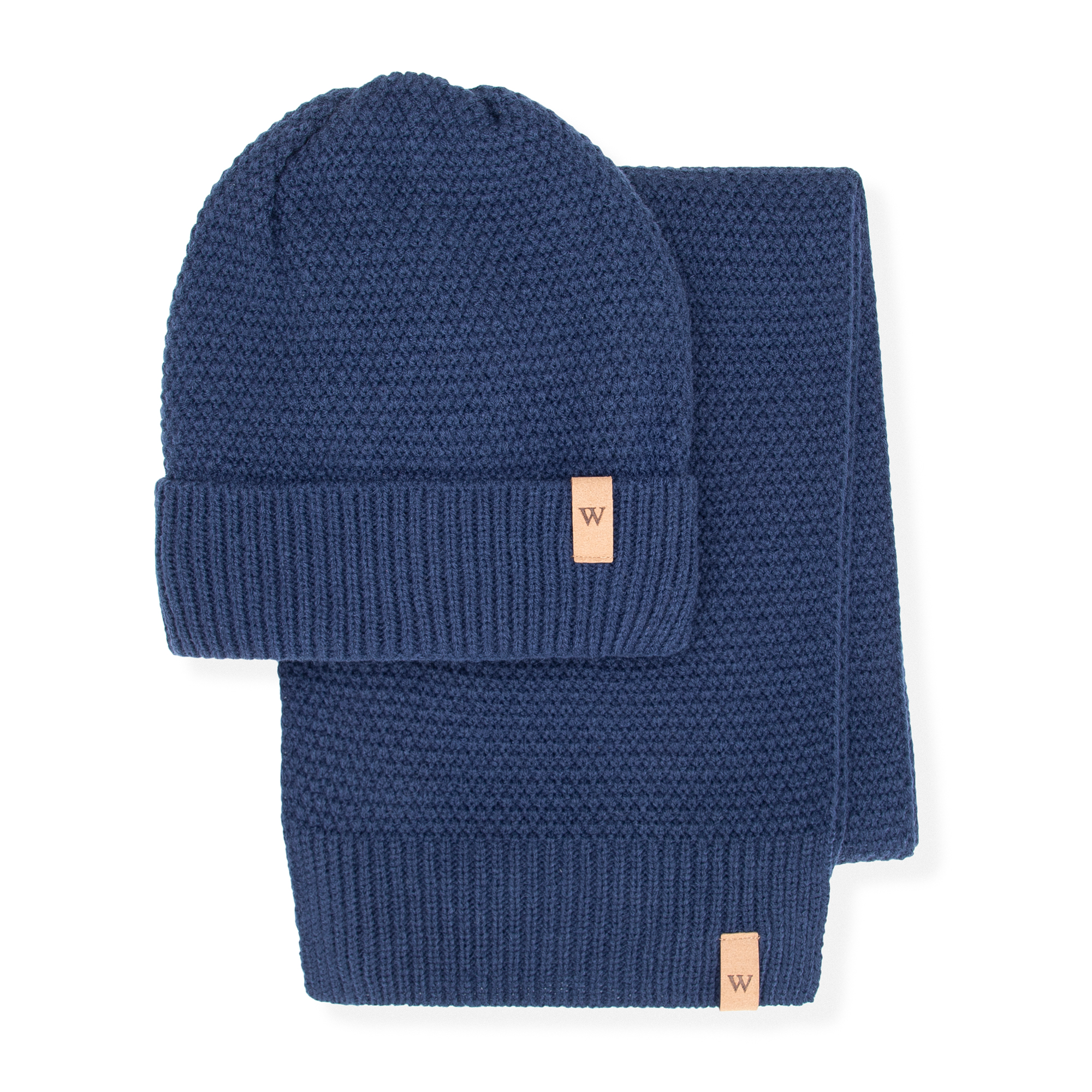 Zimný komplet – čiapka a šál z vlny a akrylu v modernom štýle 101-SF-012-N