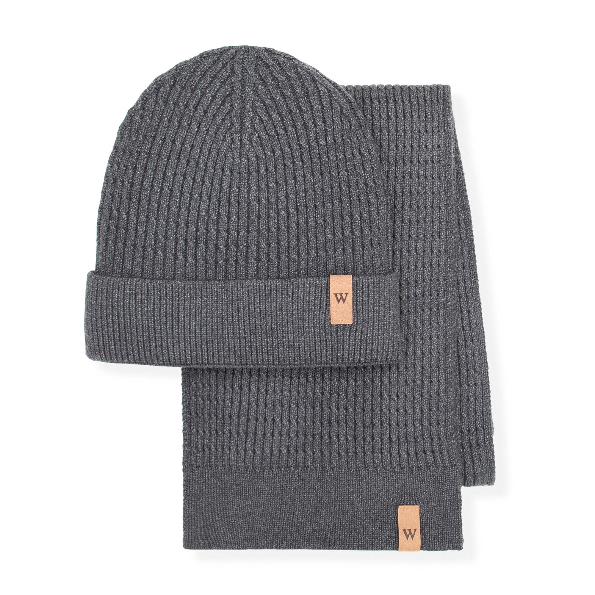 Elegantný zimný komplet – čiapka a šál z viskózy, polyesteru a nylonu 101-SF-010-8