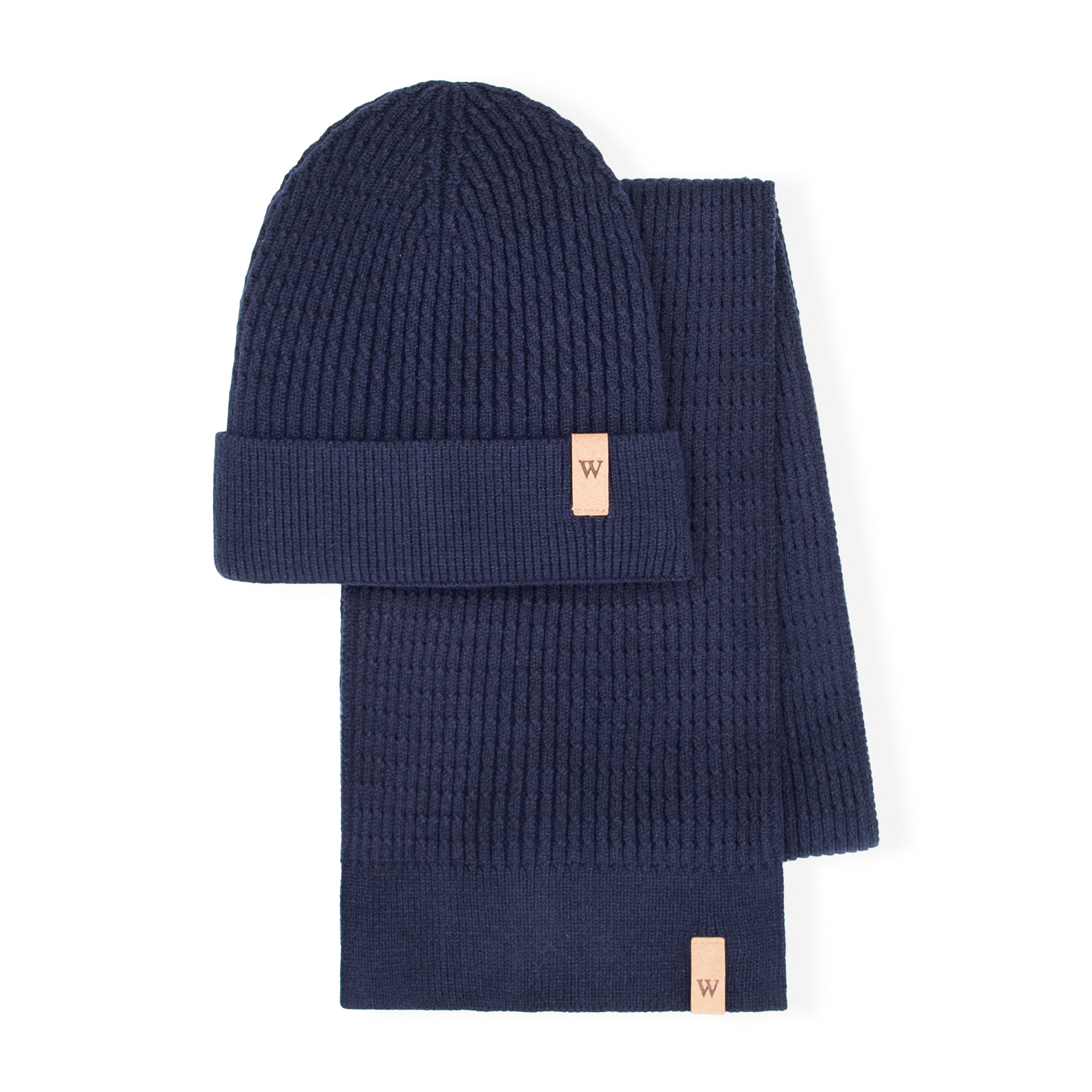 Zimný komplet – čiapka a šál z viskózy, polyesteru a nylonu v modernom štýle 101-SF-010-N